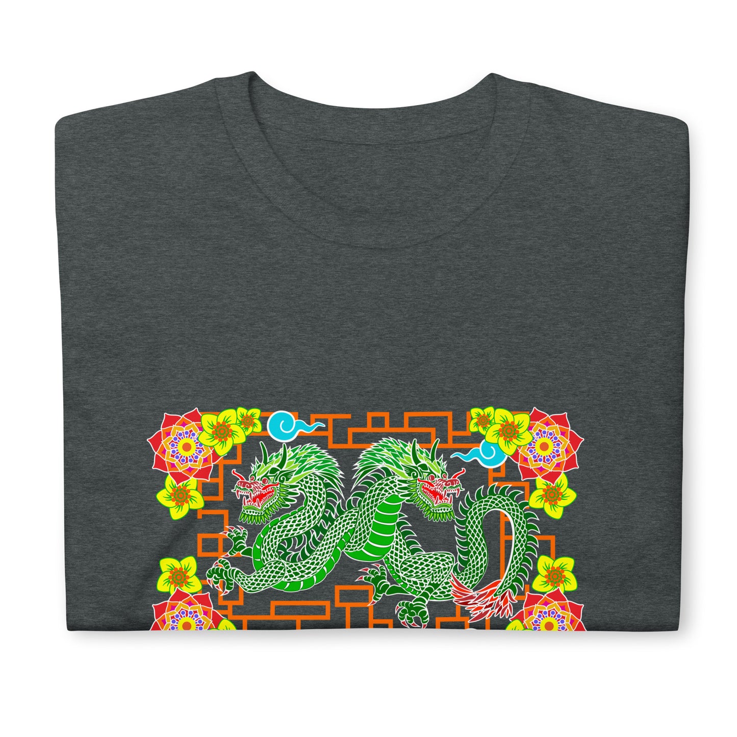 Floral Dragons Short-Sleeve (Front Design) Unisex T-Shirt