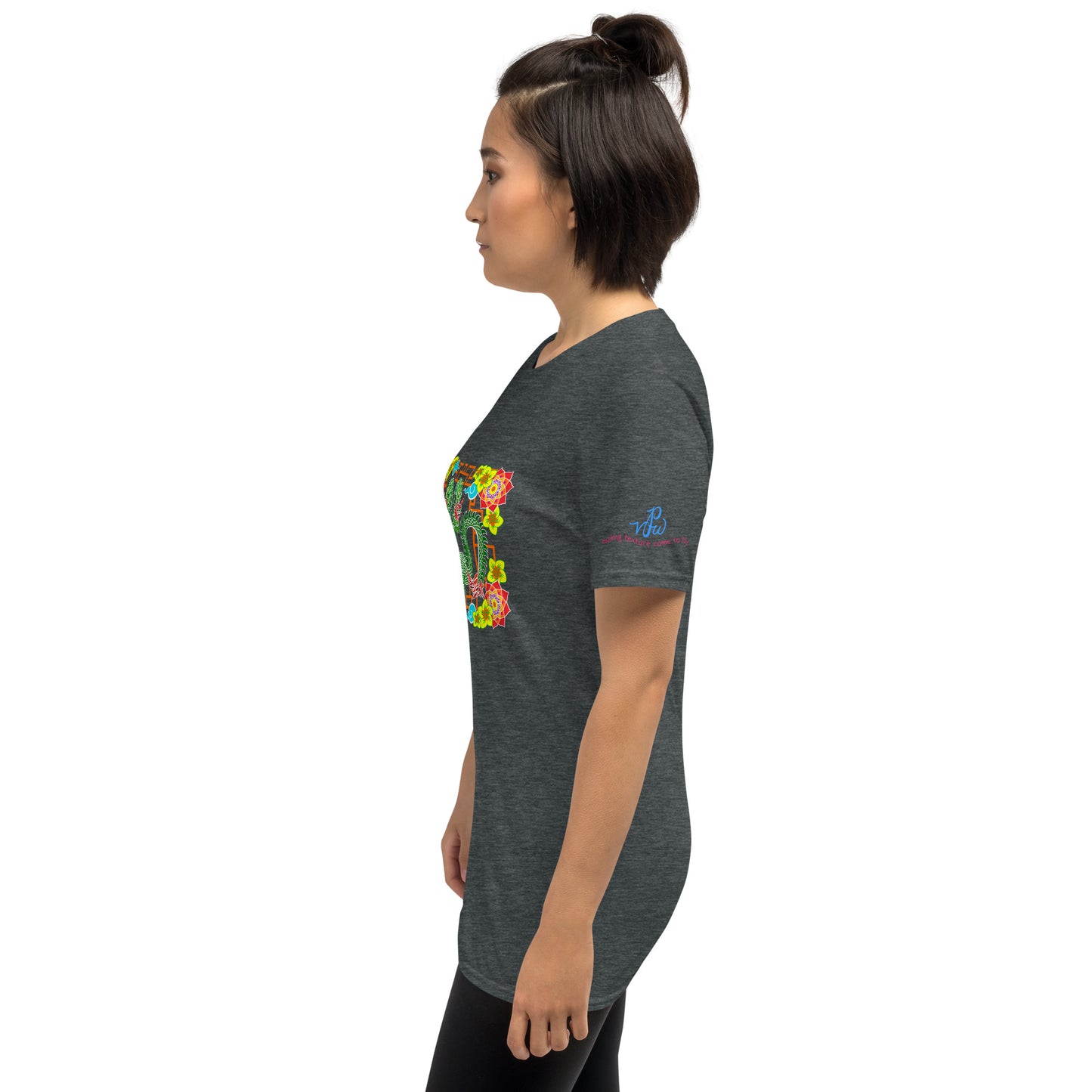 Floral Dragons Short-Sleeve (Front Design) Unisex T-Shirt
