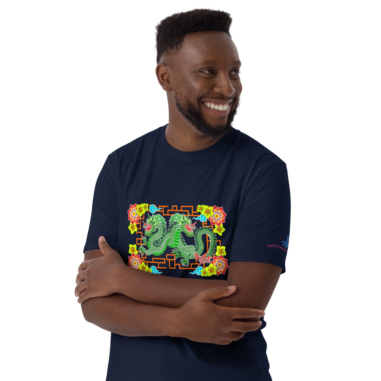 Floral Dragons Short-Sleeve (Front Design) Unisex T-Shirt