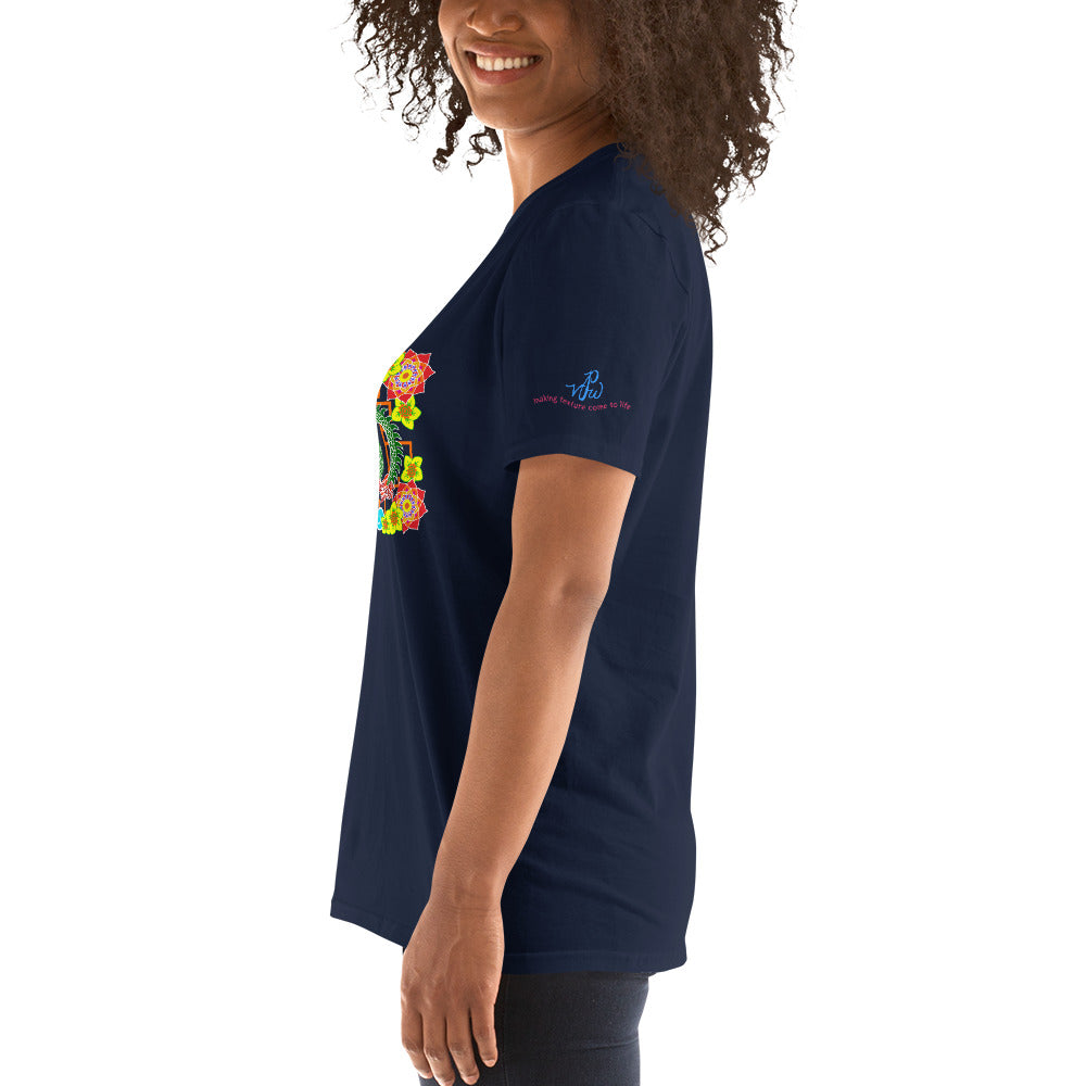 Floral Dragons Short-Sleeve (Front Design) Unisex T-Shirt