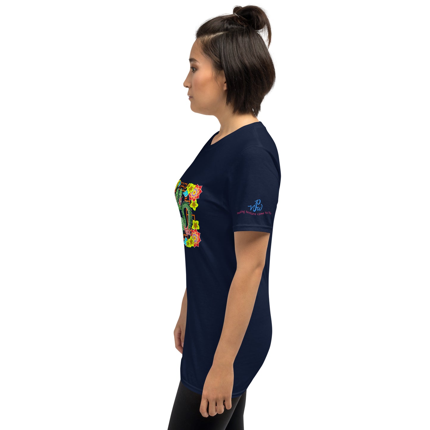 Floral Dragons Short-Sleeve (Front Design) Unisex T-Shirt
