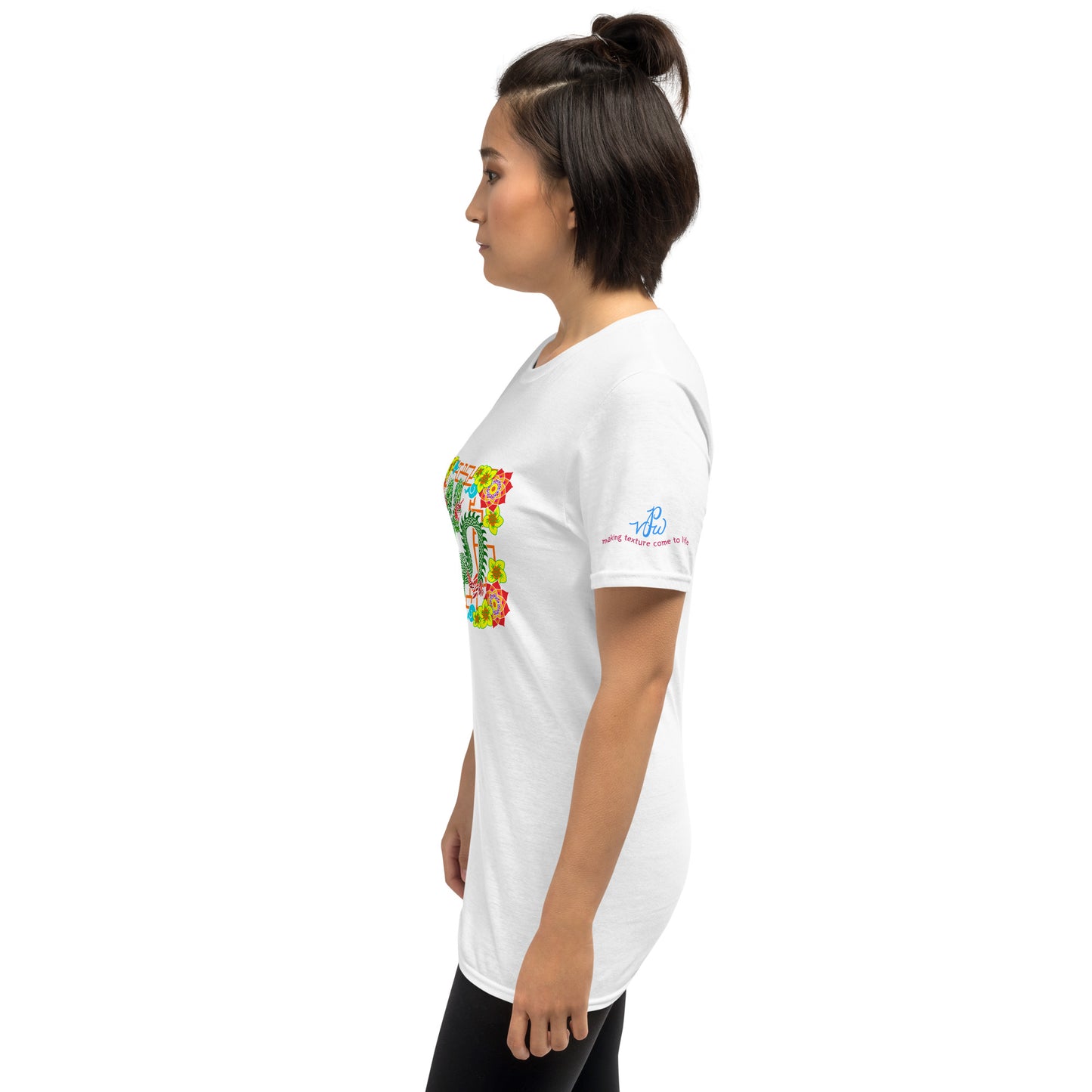 Floral Dragons Short-Sleeve (Front Design) Unisex T-Shirt