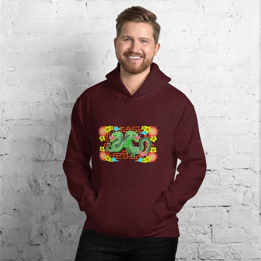 Floral Dragons (Front Design) Unisex Hoodie