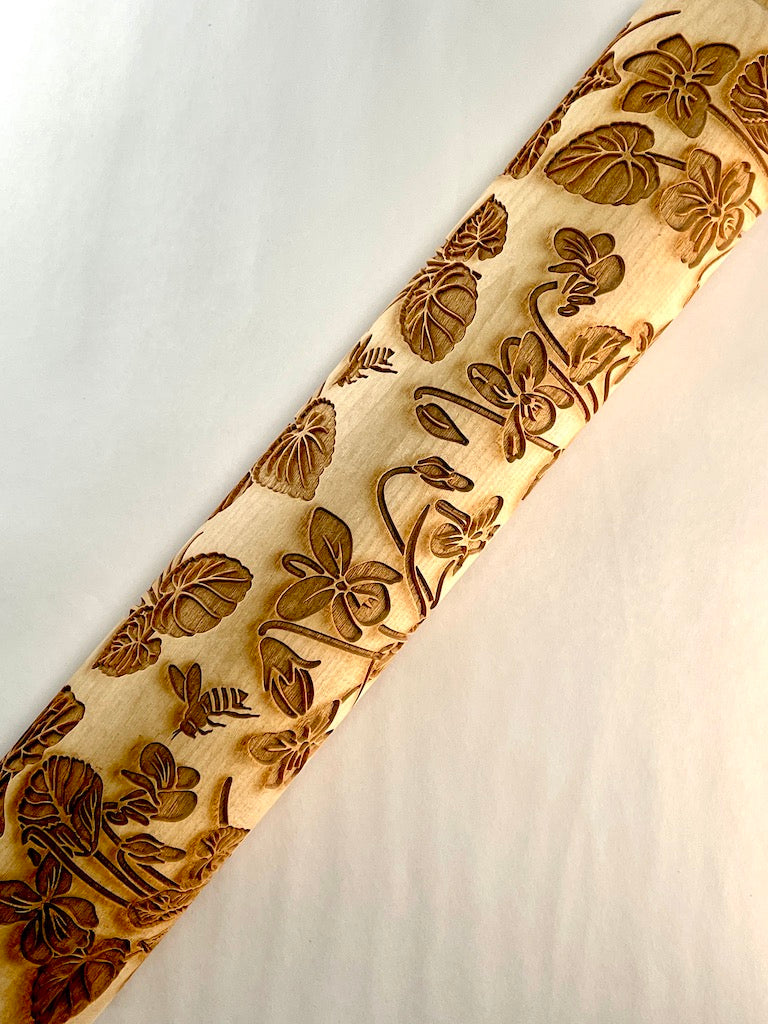 Violets Textured Rolling Pin