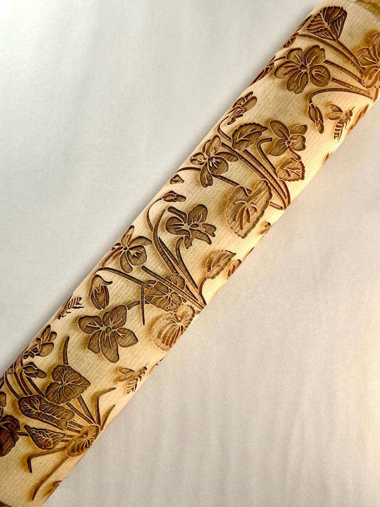 Violets Textured Rolling Pin