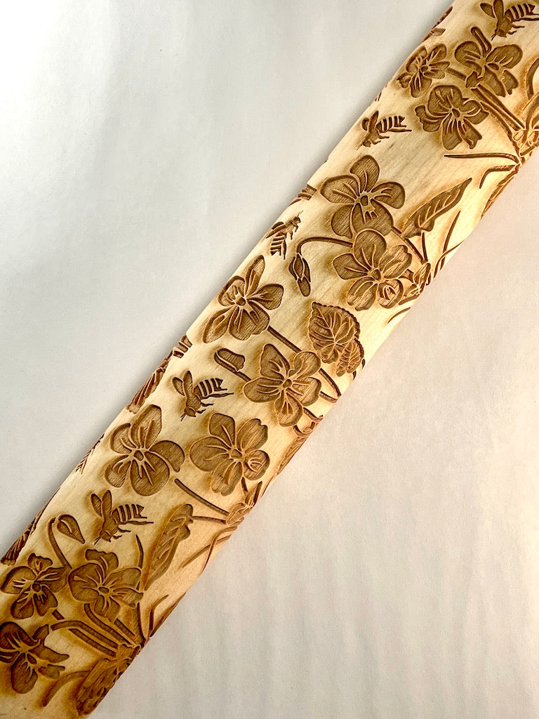 Violets Textured Rolling Pin