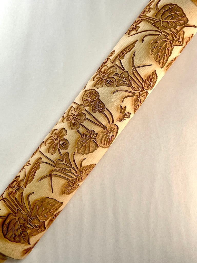 Violets Textured Rolling Pin
