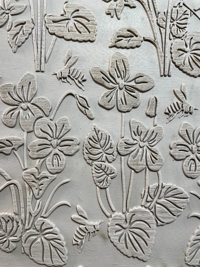 7" Violets Textured Rolling Pin