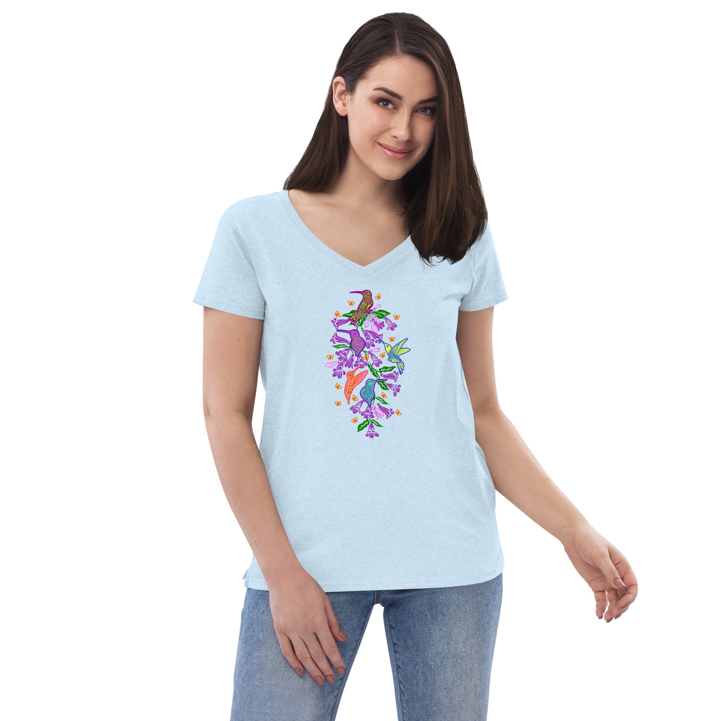 Hummingbirds Women’s Recycled V-Neck Tee