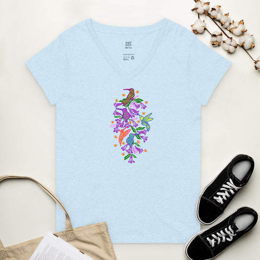 Hummingbirds Women’s Recycled V-Neck Tee