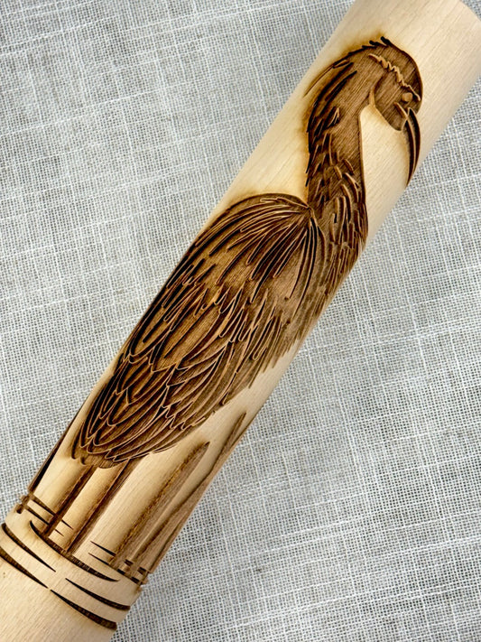 Great Blue Heron (Single Large Image) Textured Rolling Pin