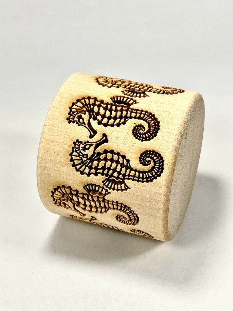 2" Seahorse Textured Rolling Pin