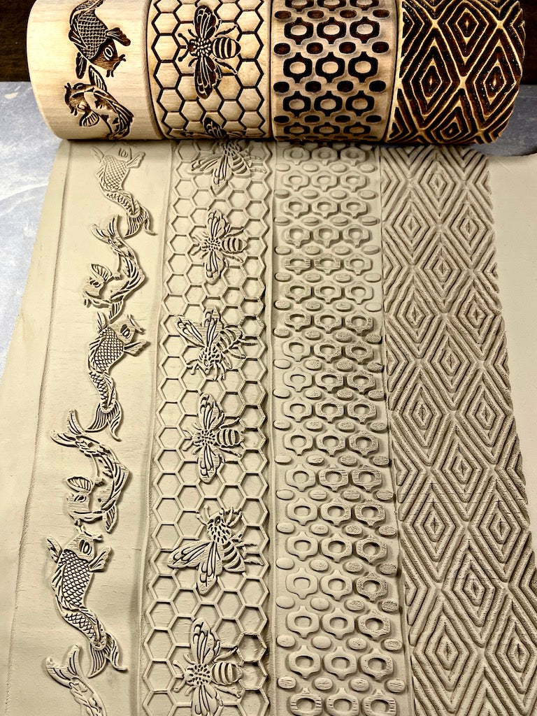 2" Koi Fish Textured Rolling Pin