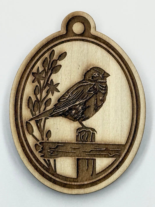 Ornament (Birds on a Fence: Profile)- Stamp