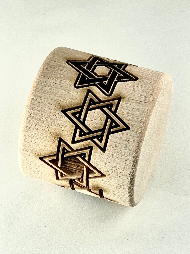 2" Star of David Textured Rolling Pin
