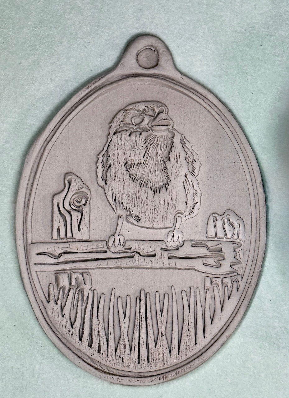 Ornament (Birds on a Fence: Looking Left)- Stamp