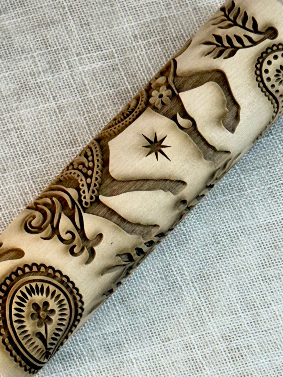 7" Paisley Pony Textured Rolling Pin