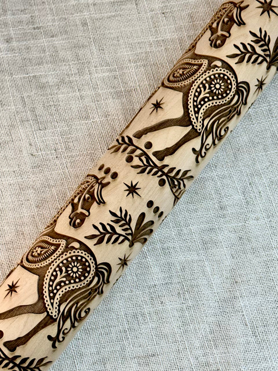 Paisley Pony Textured Rolling Pin