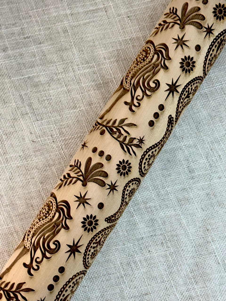 Paisley Pony Textured Rolling Pin