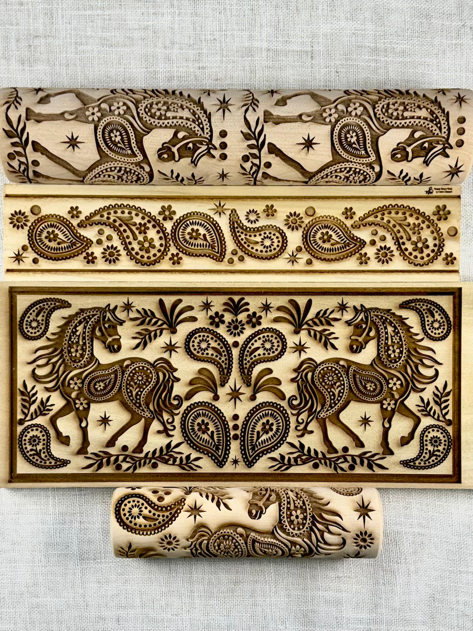 7" Paisley Pony Textured Rolling Pin