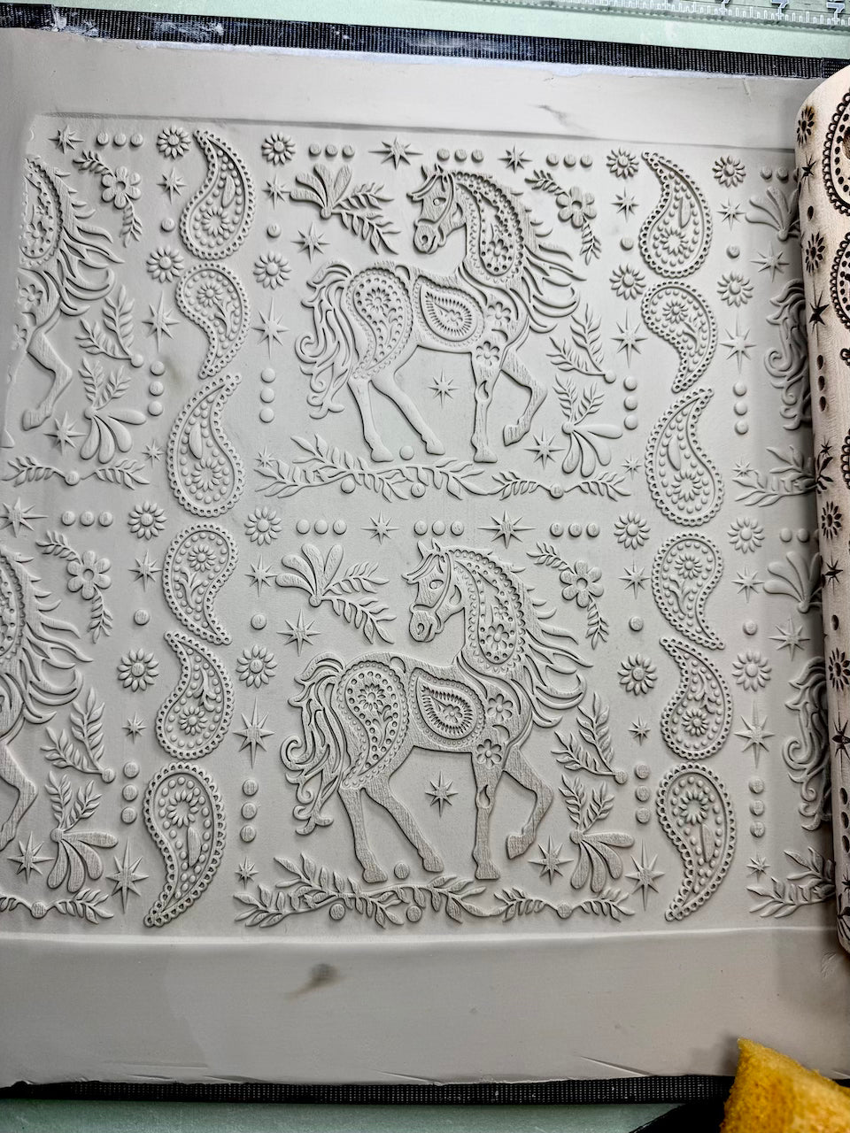 Paisley Pony Textured Rolling Pin