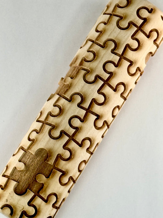 7" Jigsaw Puzzle (Large) Textured Rolling Pin