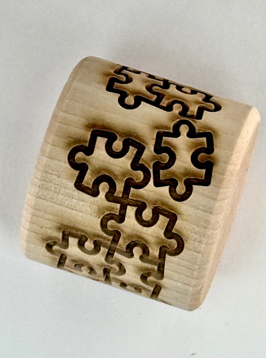 2" Jigsaw Puzzle Textured Rolling Pin