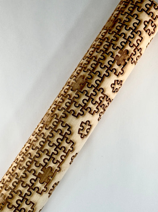 Jigsaw Puzzle (In Process) Textured Rolling Pin