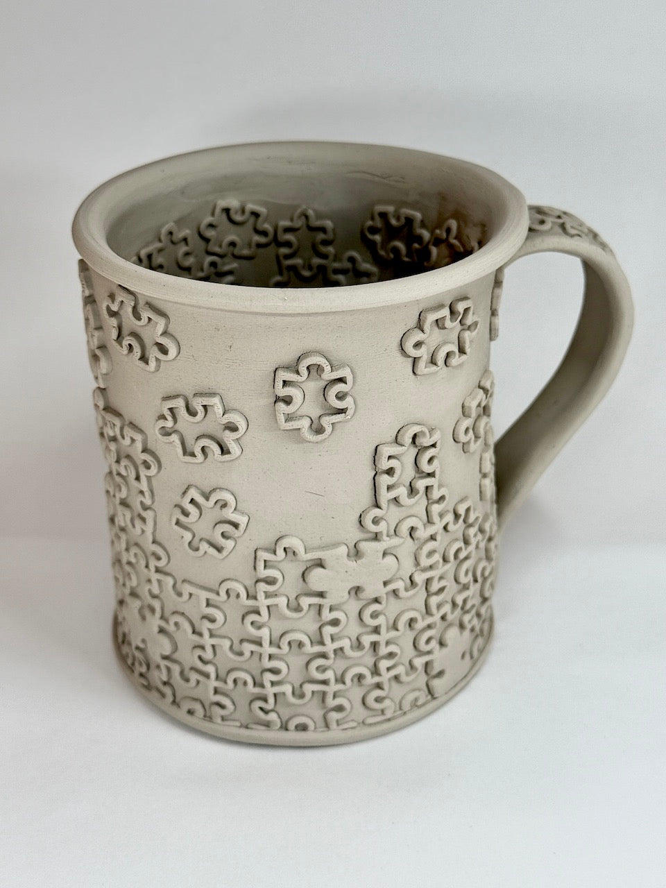Jigsaw Puzzle (In Process) Textured Mug Plank