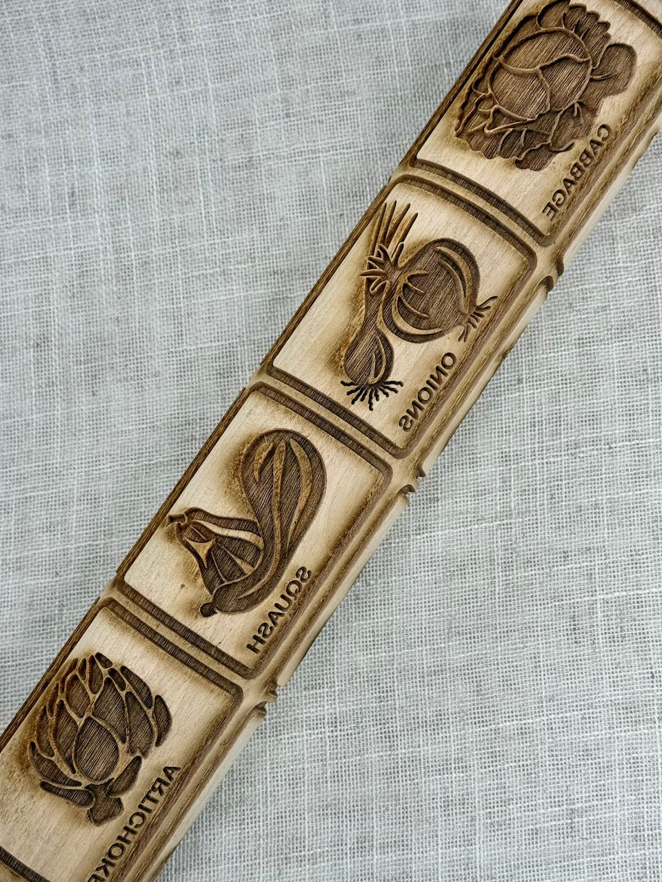 Veggies (Labeled) Textured Rolling Pin