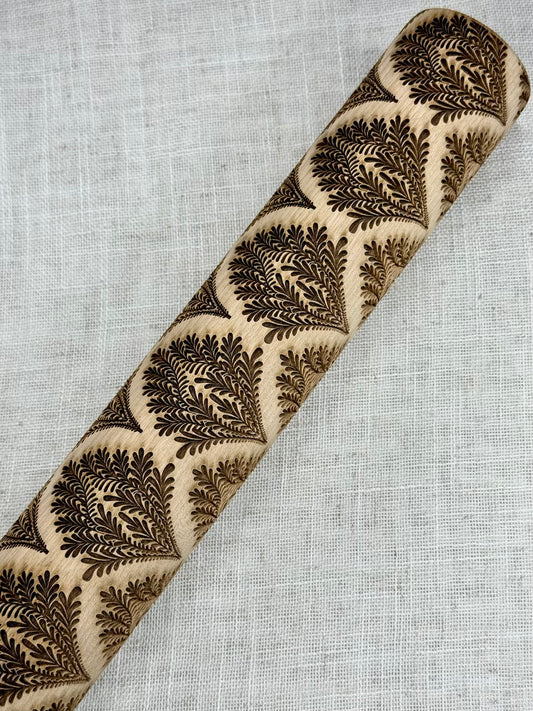 Art Deco (Leaf Fan) Textured Rolling Pin