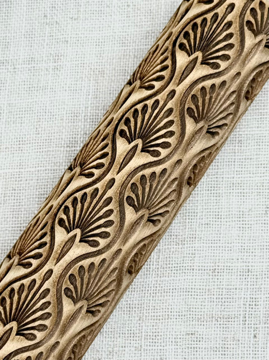 7" Art Deco (Bud Vase) Textured Rolling Pin