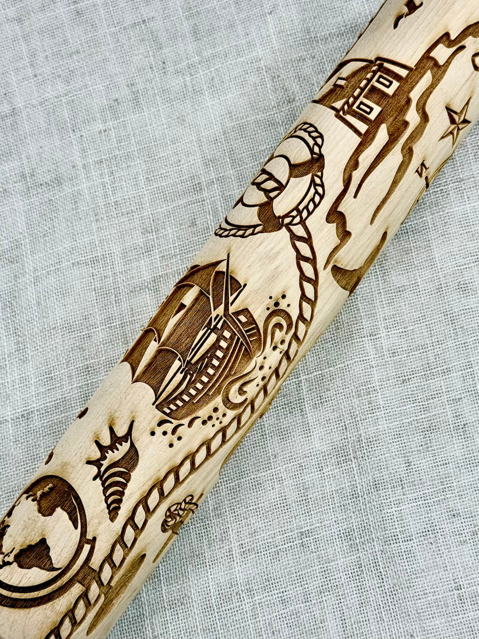Nautical Vibes Textured Rolling Pin