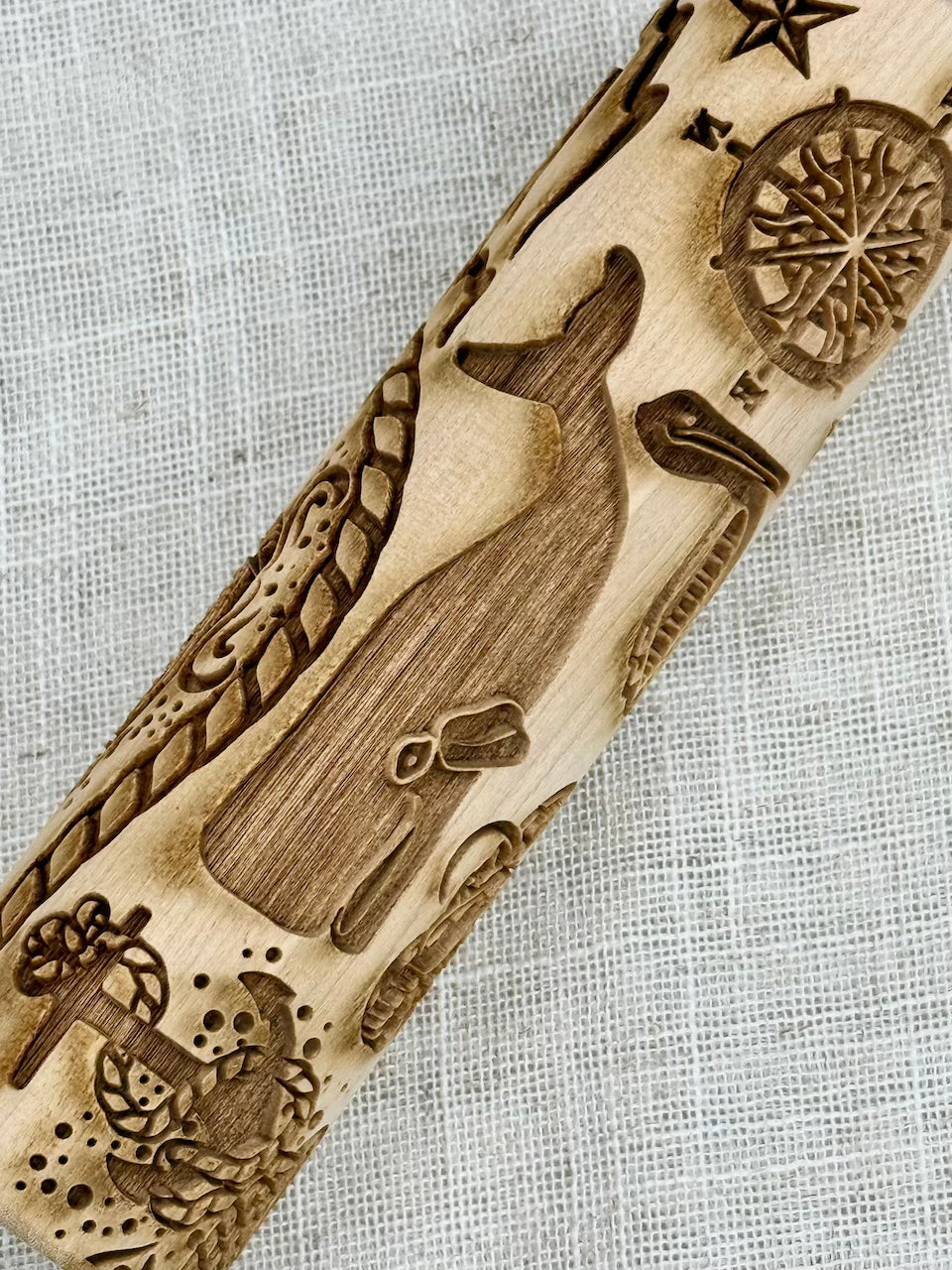 7" Nautical Vibes Textured Rolling Pin