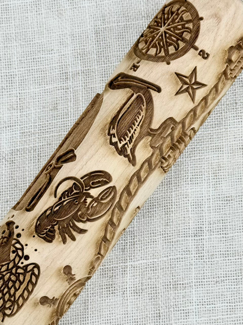 7" Nautical Vibes Textured Rolling Pin