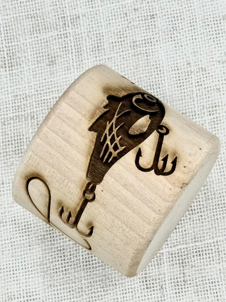 2" I'd Rather Be Fishing Textured Rolling Pin