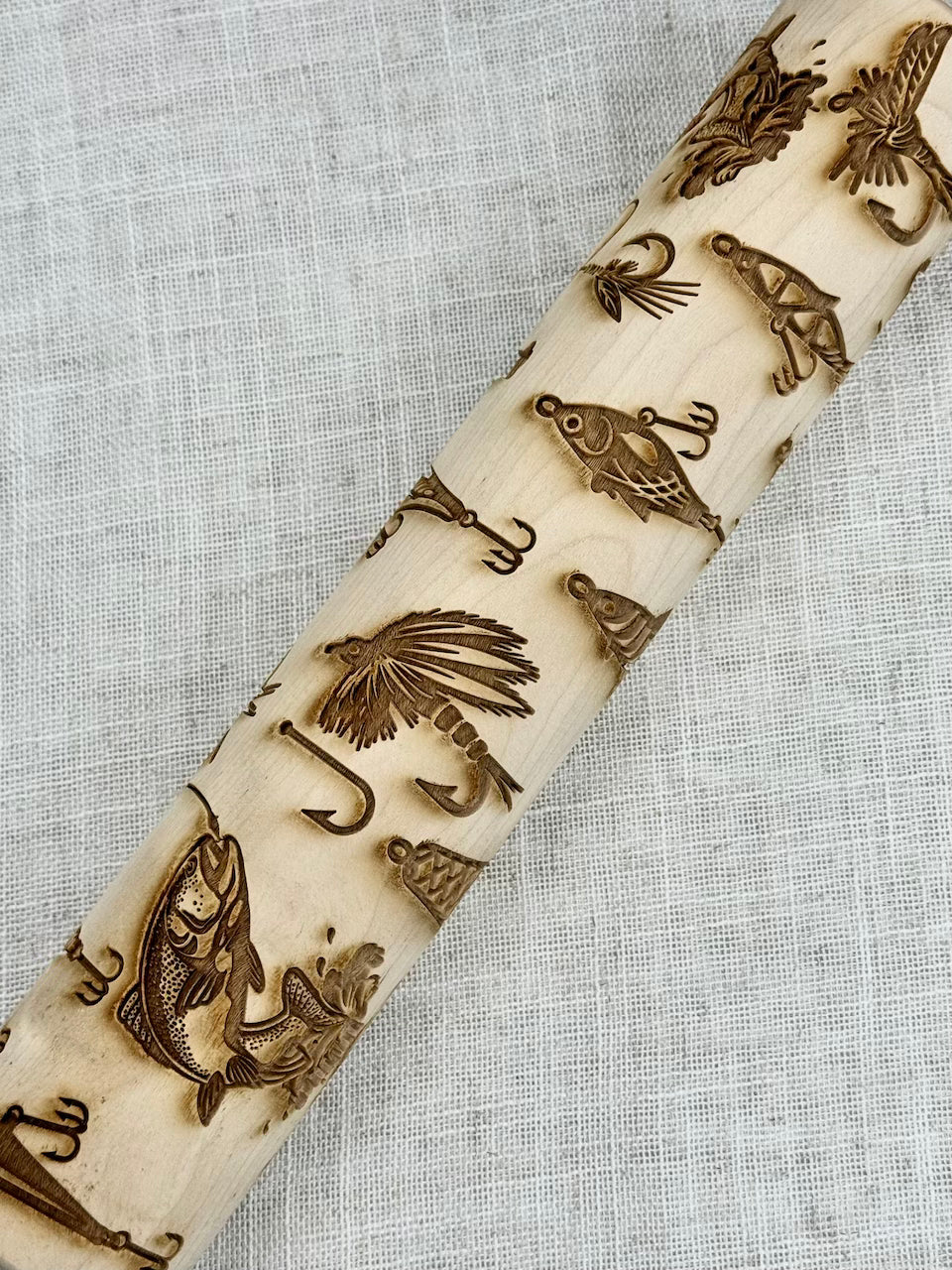 I'd Rather Be Fishing Textured Rolling Pin
