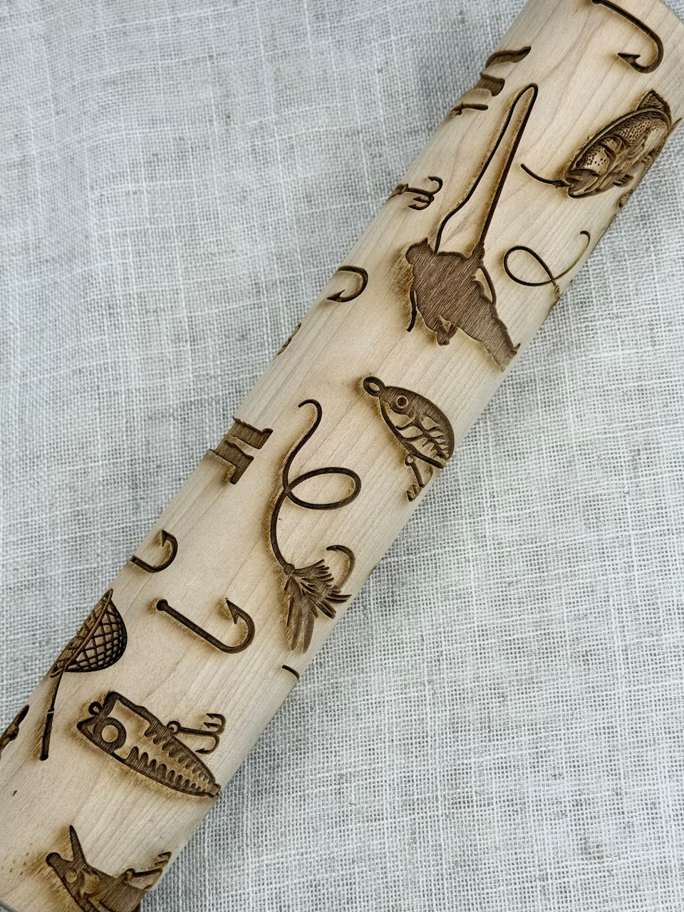 I'd Rather Be Fishing Textured Rolling Pin