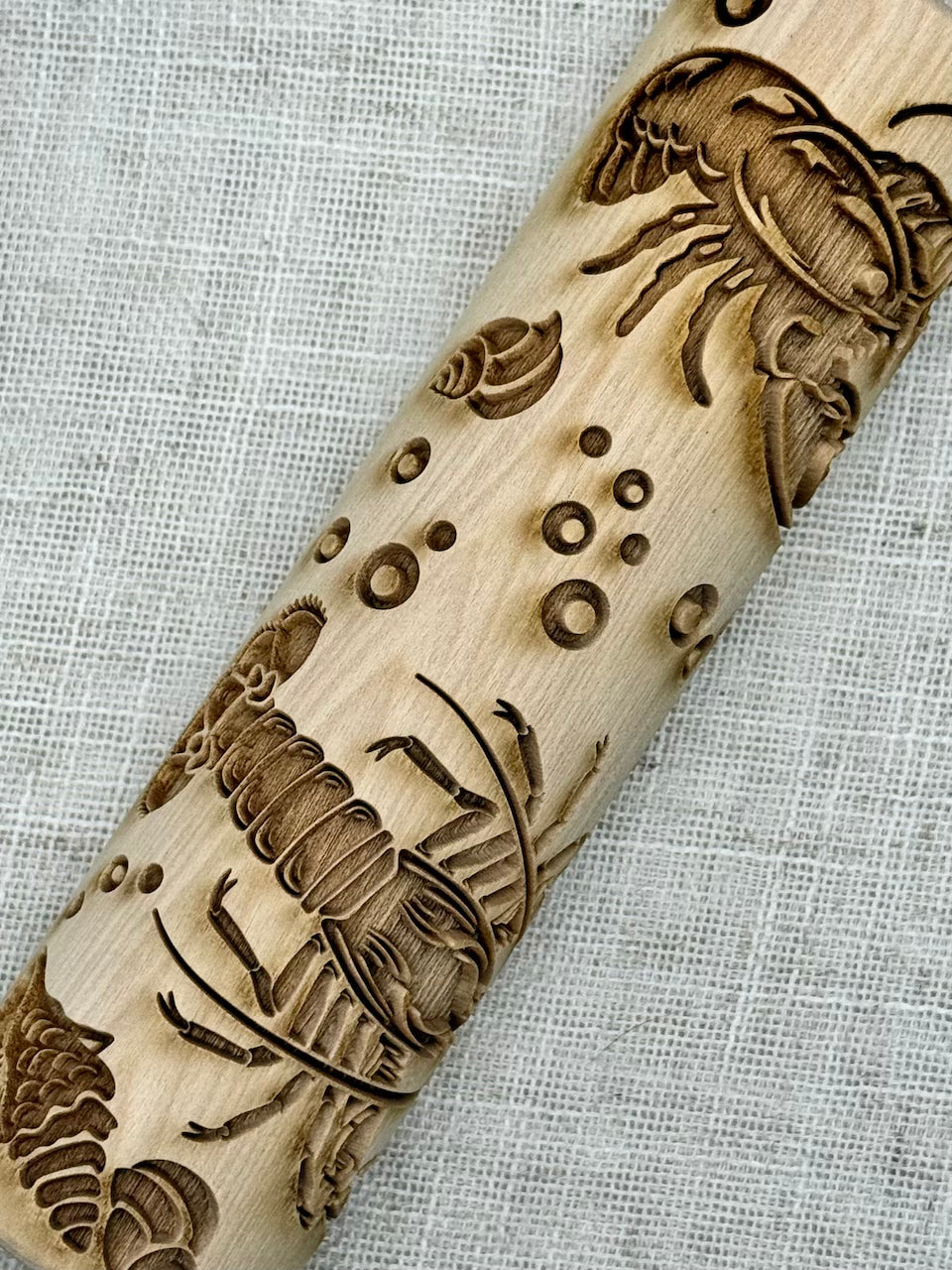 7" Lobster Bake Textured Rolling Pin