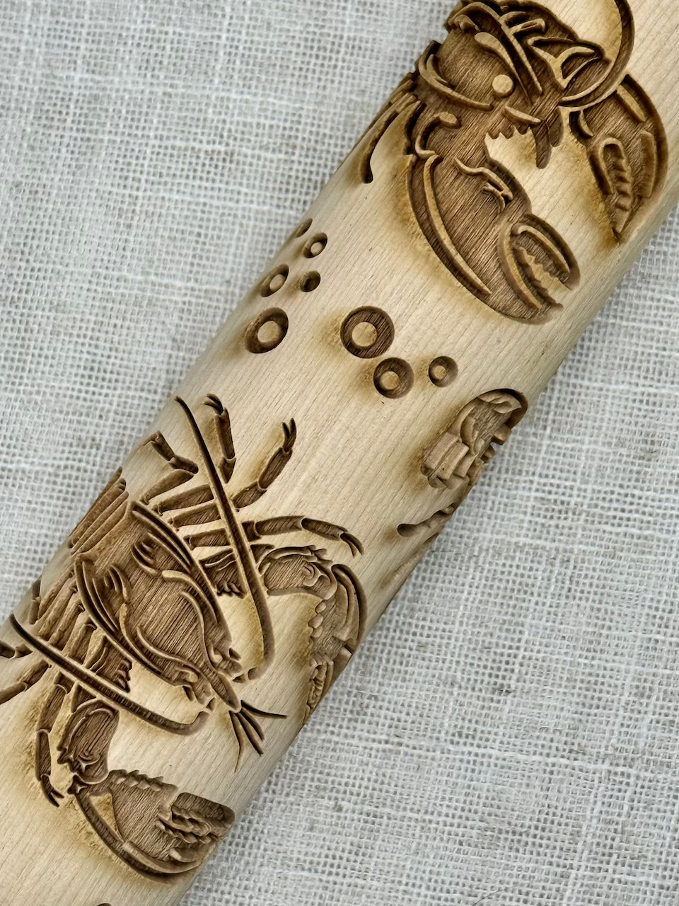 7" Lobster Bake Textured Rolling Pin