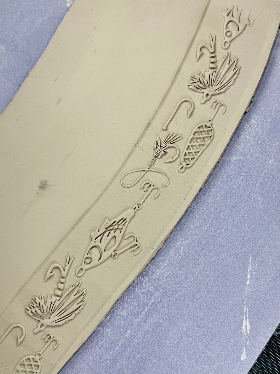 2" I'd Rather Be Fishing Textured Rolling Pin