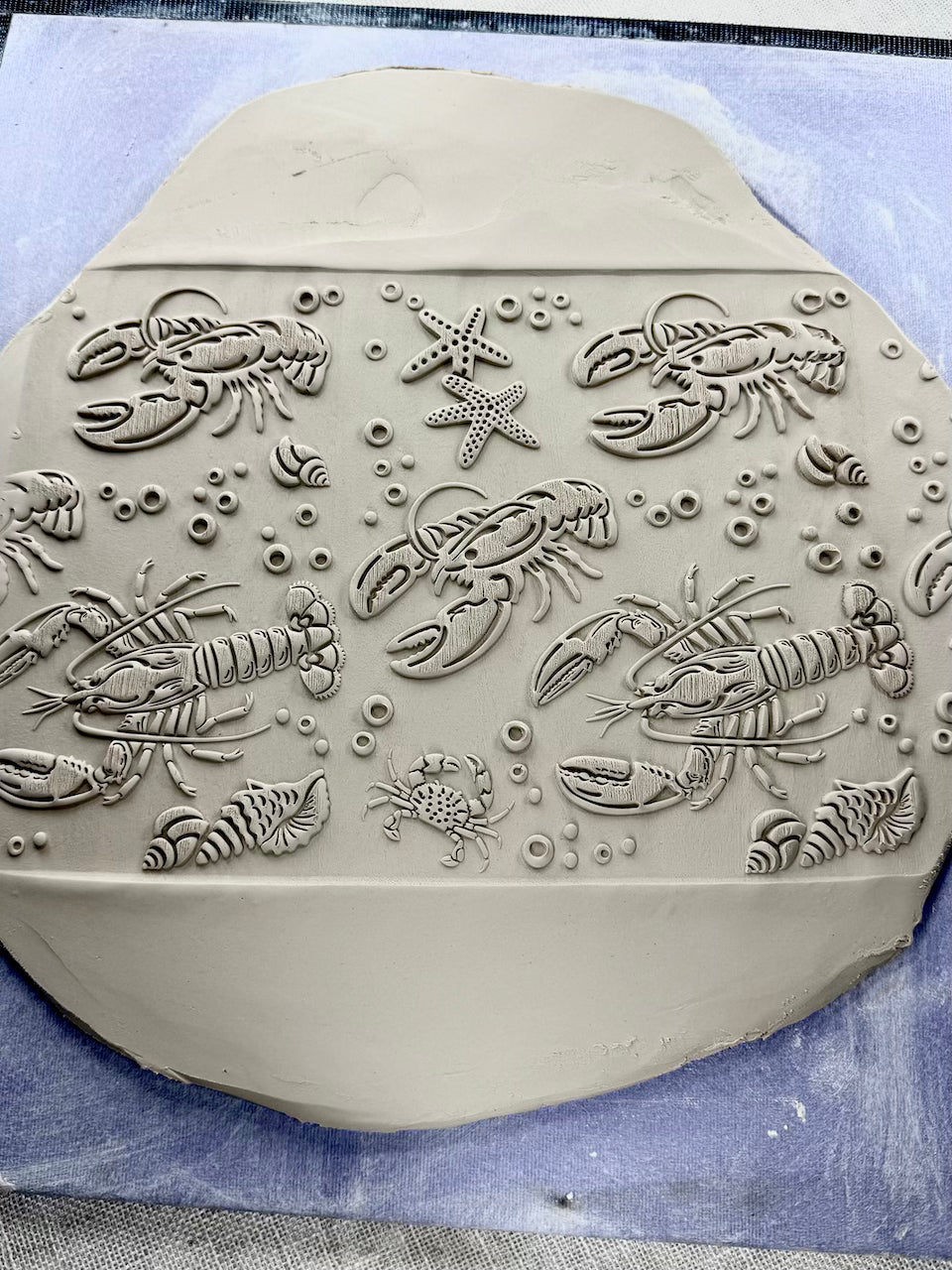 7" Lobster Bake Textured Rolling Pin