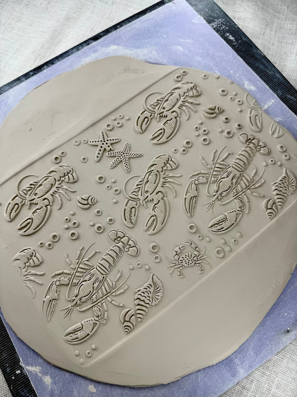 7" Lobster Bake Textured Rolling Pin