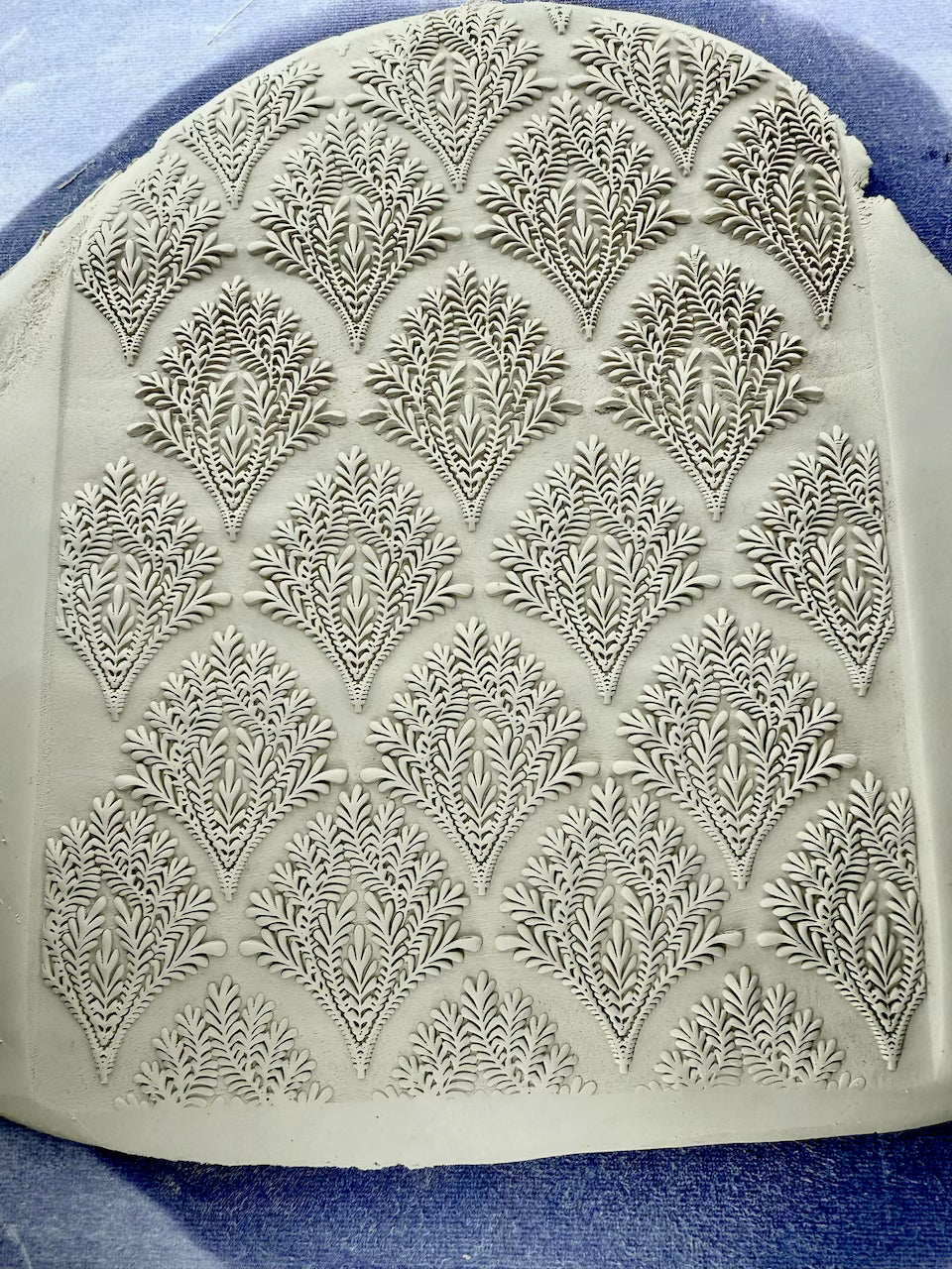 7" Art Deco (Leaf Fan) Textured Rolling Pin