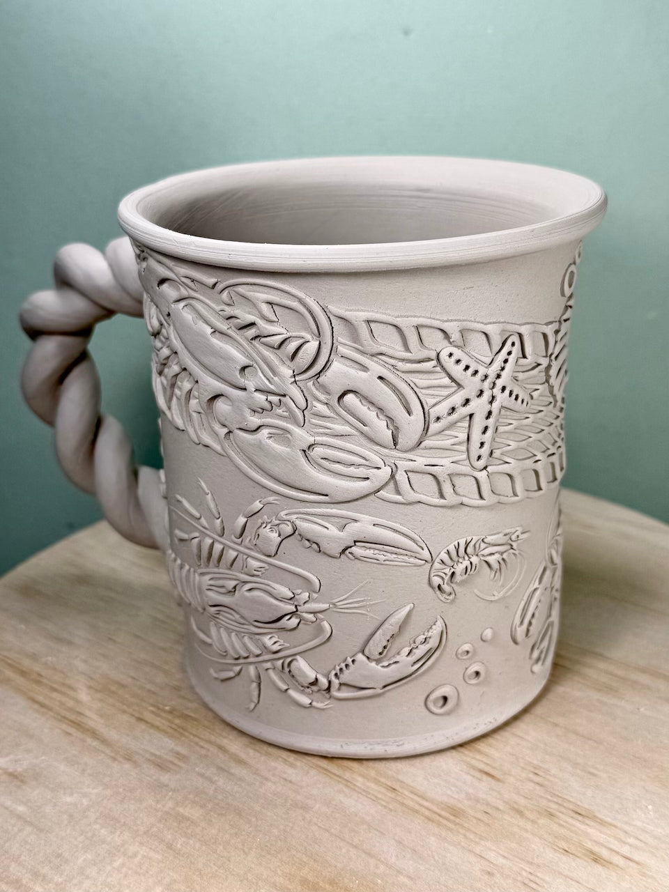 Lobster Bake Textured Mug Plank