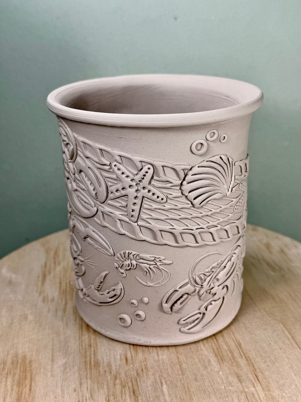 Lobster Bake Textured Mug Plank
