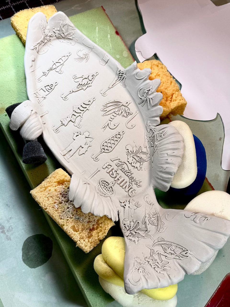 I'd Rather Be Fishing Textured Rolling Pin