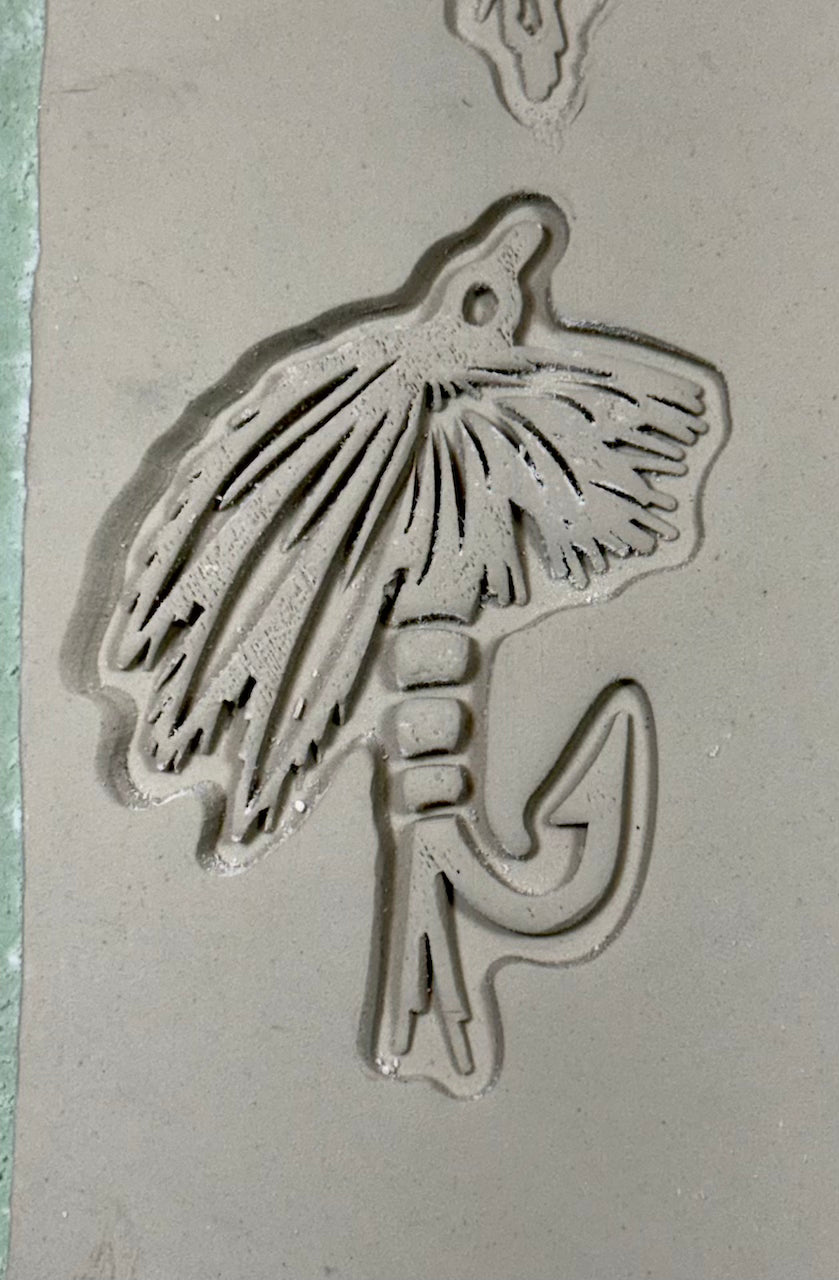 I'd Rather Be Fishing (Fly Fishing Hook w/ 3 wings)- Stamp