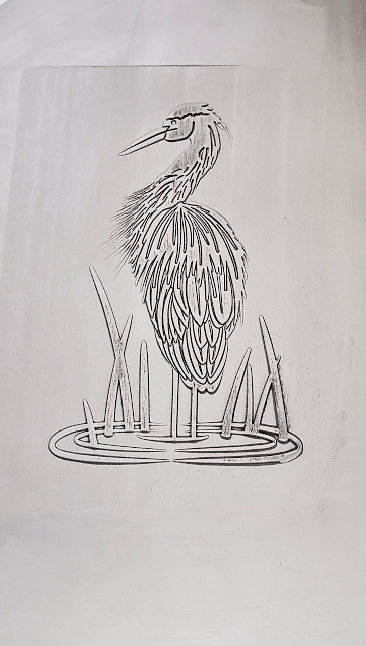 Great Blue Heron (Single Large Image) Textured Rolling Pin