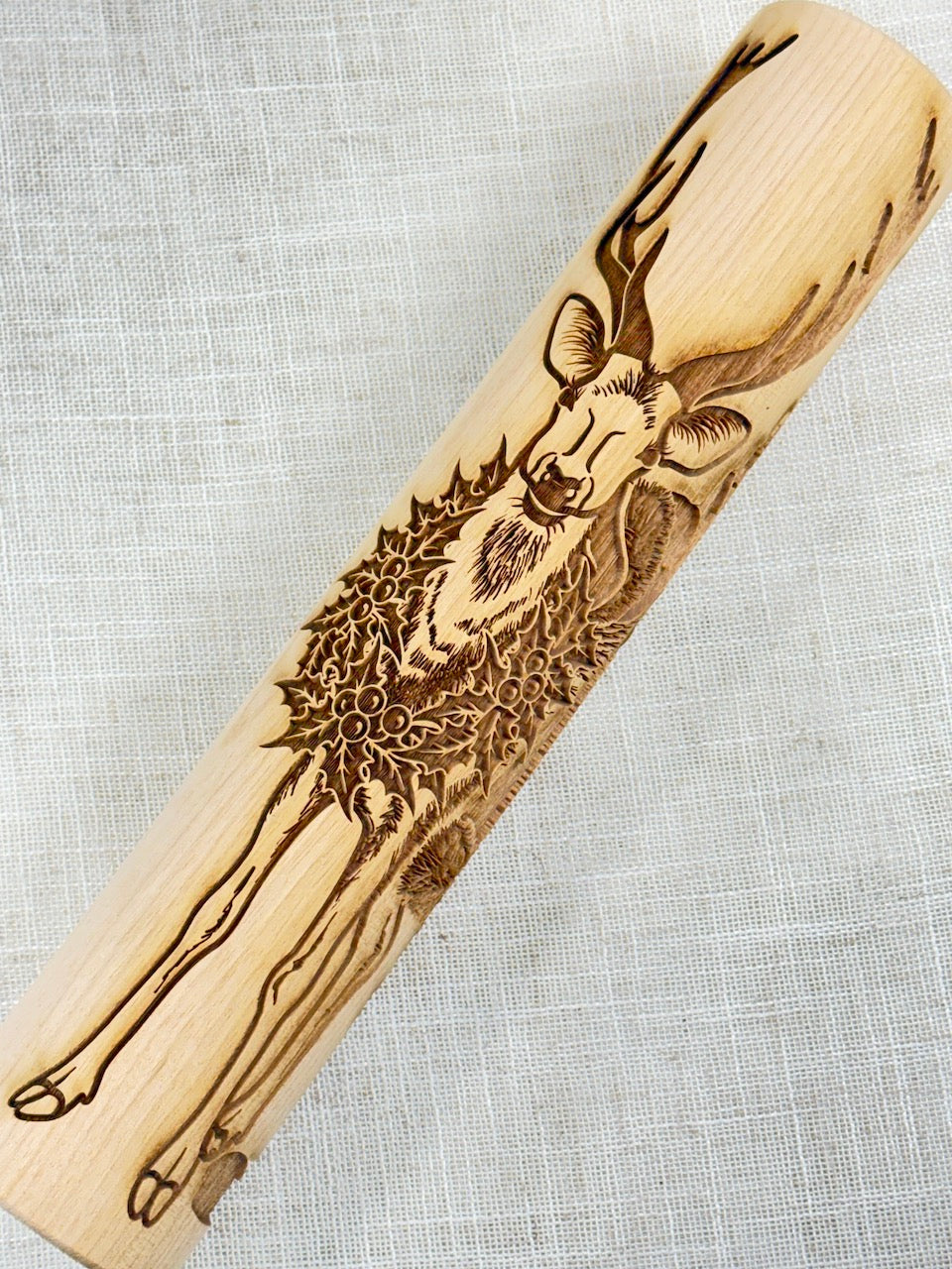 Santa & Reindeer Textured Rolling Pin